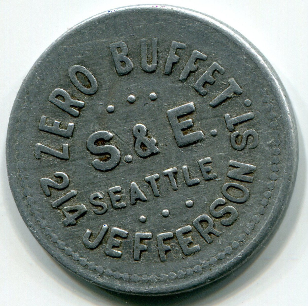 Zero Buffet Seattle Washington 25¢ Cents Trade Token WA Restaurant Coin 27mm