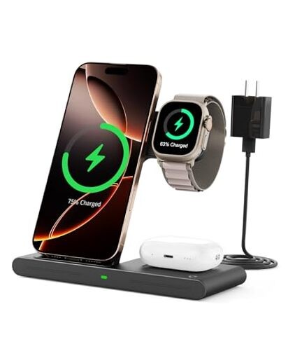 2025 Wireless Charger for iPhone Charging Station,3 in 1 Fast Max Charging