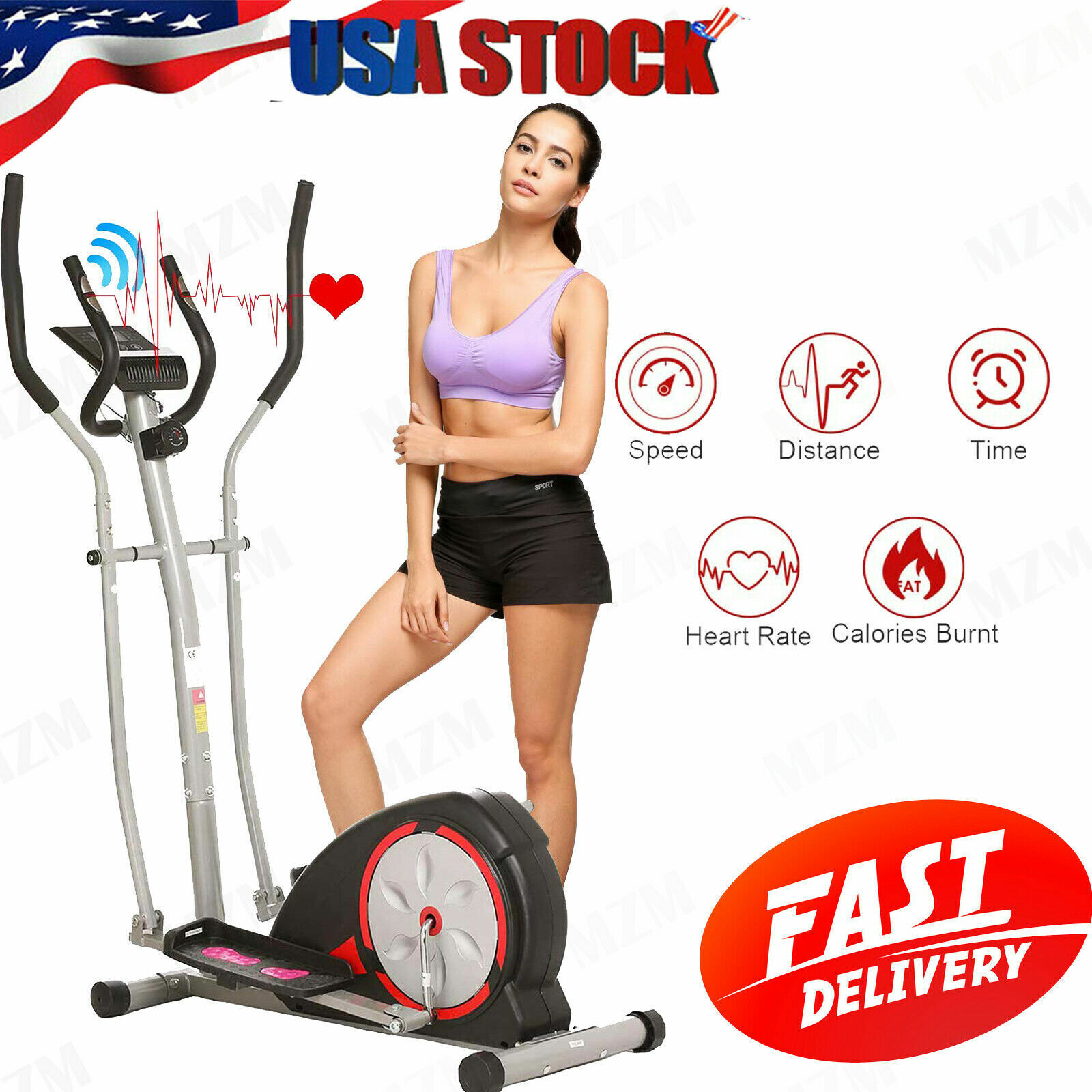 Magnetic Elliptical Exercise Bike Fitness Training Machine Home Gym Cardio Yoga⭐