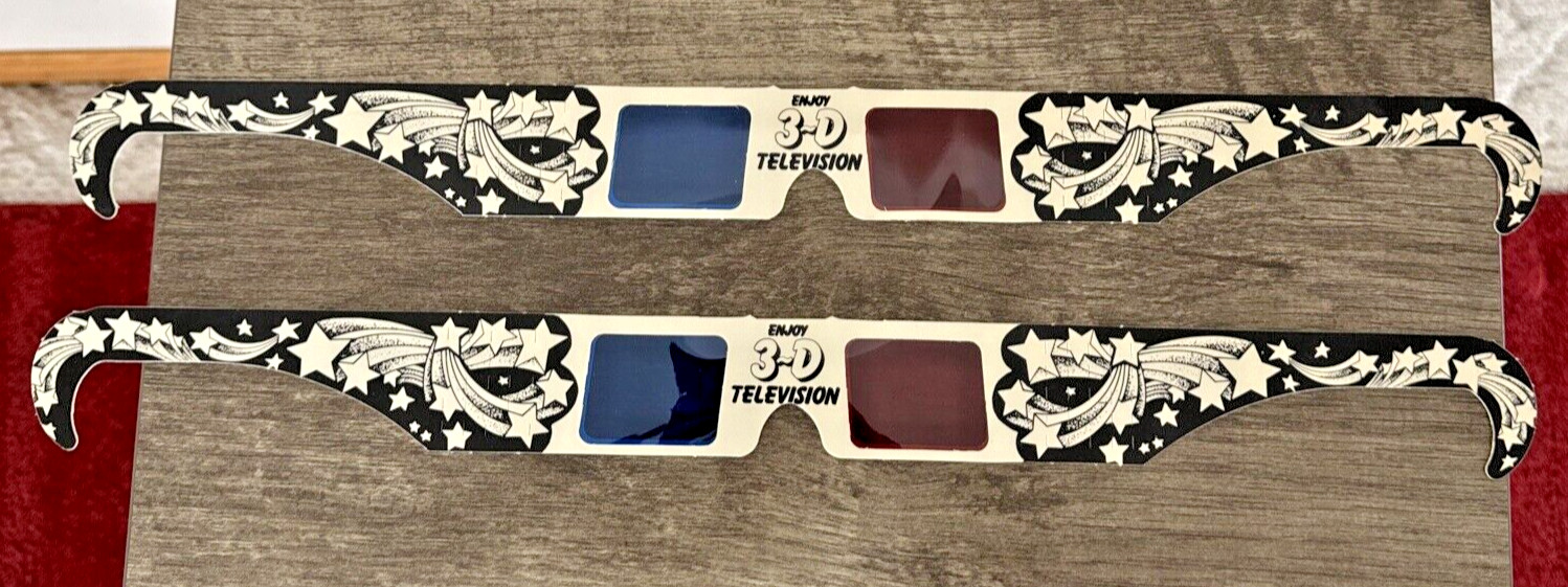 Vintage 1980'S New 3-D TV Movie Glasses Brand Newby Stereovision Lot of 2
