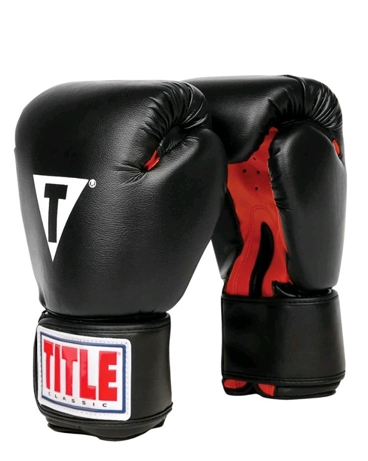 TITLE Boxing Classic Boxing Gloves Black, Red Training Sparring Equipment