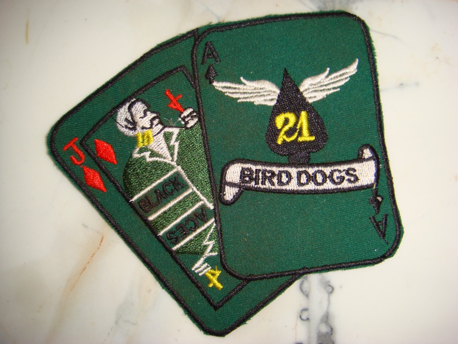 US 21st RECONNAISSANCE AIRPLANE Co BLACK ACES BIRD DOGS, VIETNAM WAR PATCH