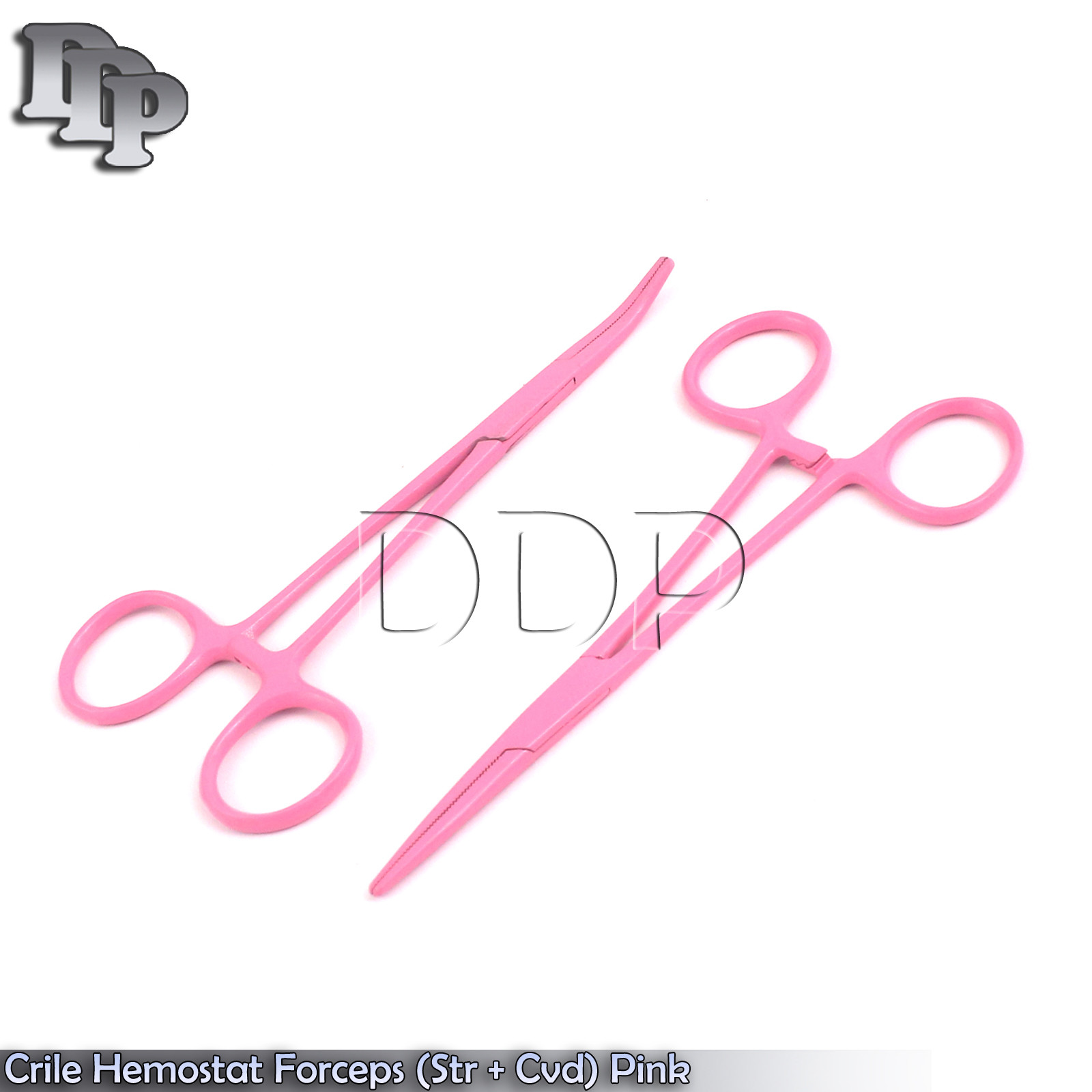 Crile Hemostat Forceps (Str + Cvd) 5.5" Pink Color Surgical Instruments