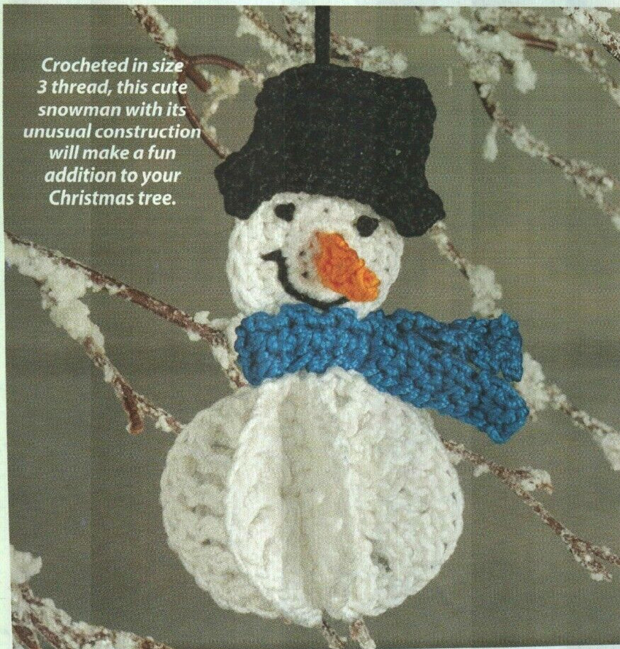 POPOUT BELLY SNOWMAN & LIGHTED ORNAMENT GARLAND CROCHET PATTERN INSTRUCTIONS