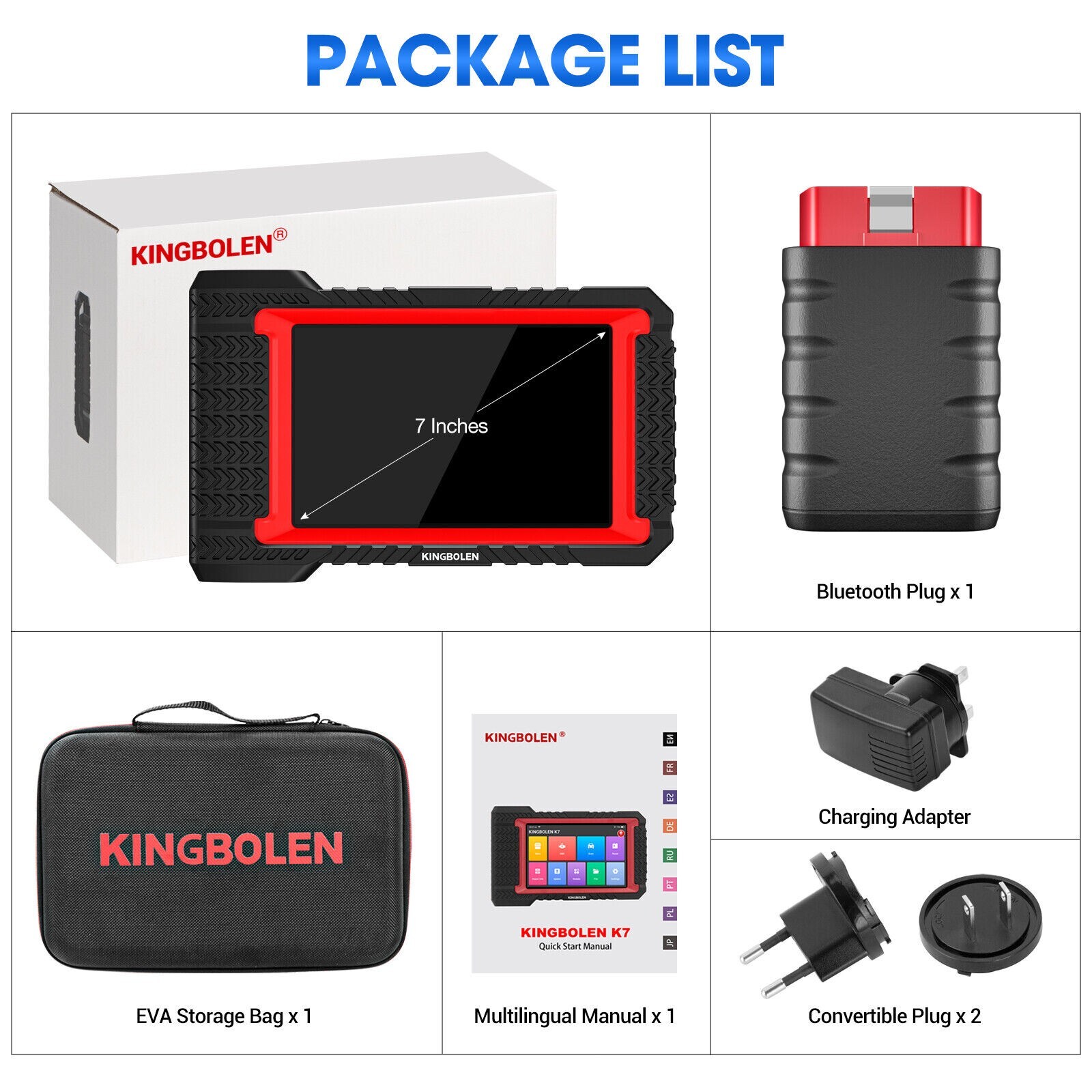 KINGBOLEN K7 PRO Car OBD2 Scanner Full System Diagnostic Tool ECU Key Coding