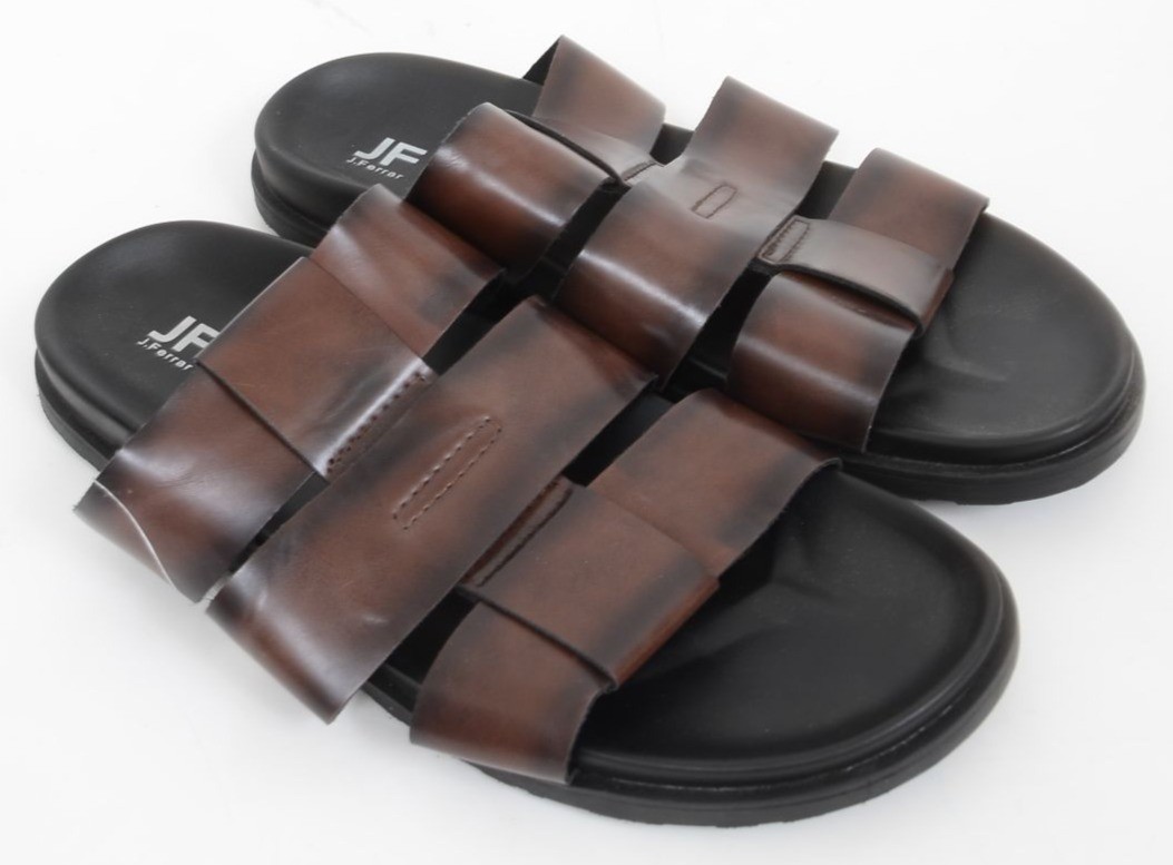 J Ferrar Jf Men's Dover Brown Slide Sandal US Size 10 Slip On Shoes
