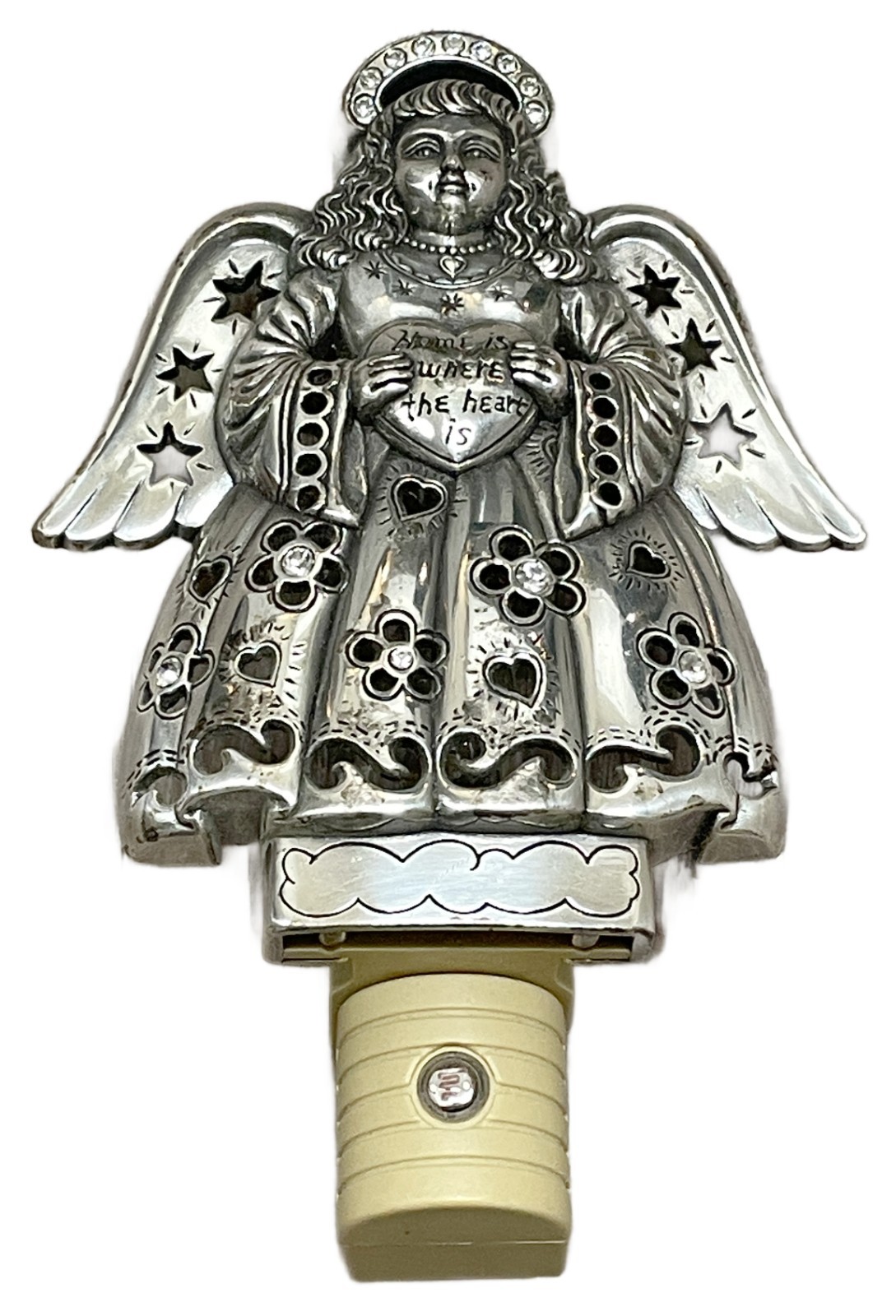 Brighton Angel Heart Night Light Home Is Where The Heart Is Silver Plated Tested