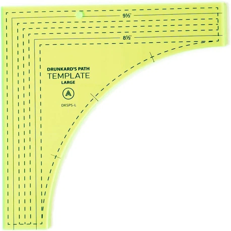 Drunkards Path Quilting Template Large Curved Acrylic Tools with 1/4” Seam...