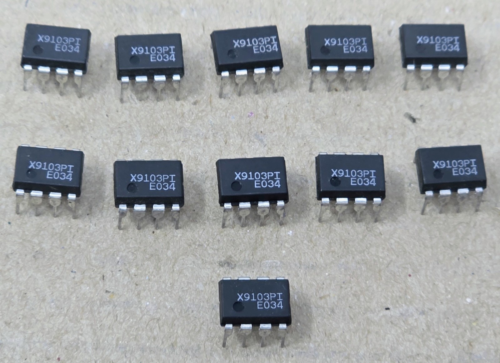 (Lot of 11)  X9103PI E034 3438E Digital Potentiometers | Intersil DCP | DIP-8
