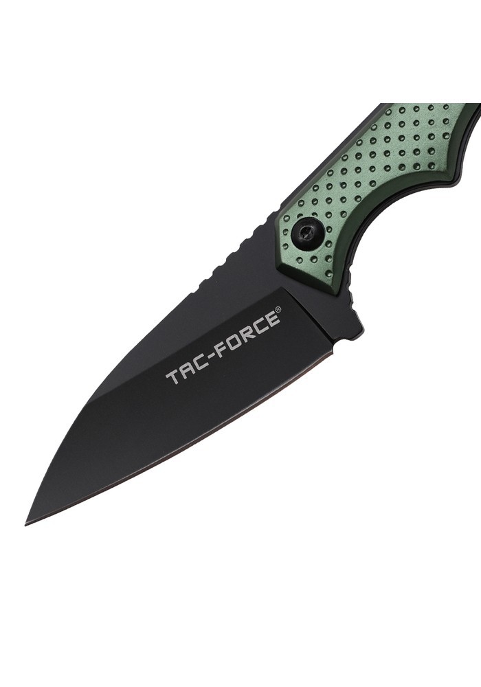 7" Tac Force EDC Fixed Blade Knife Kydex Sheath Horizontal Carry Green Handle