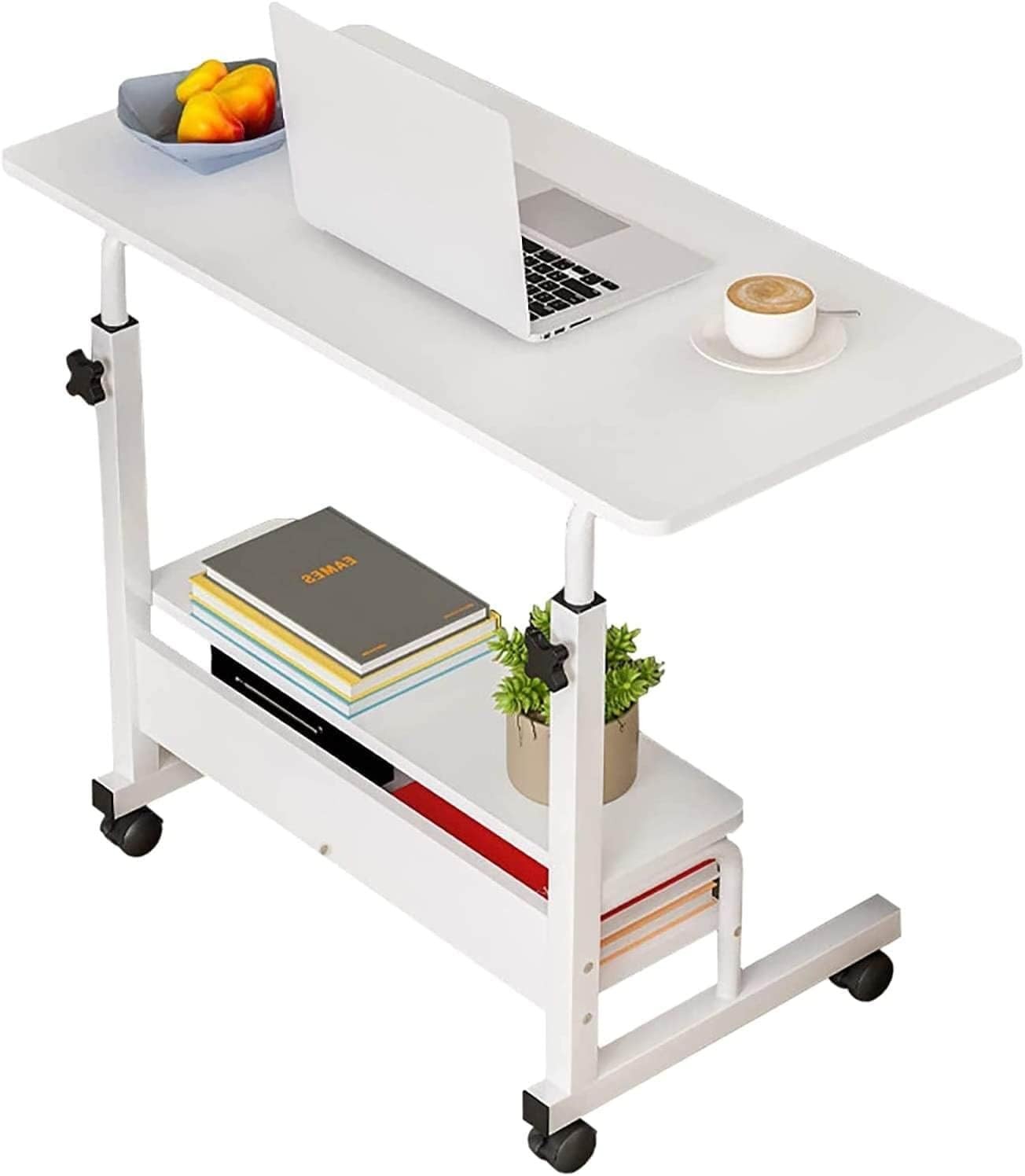 Adjustable Table Student Computer Portable 31.5 * 15.7 * 35 inches, White
