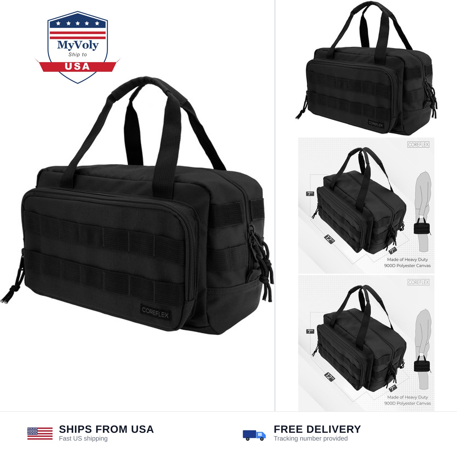 Coreflex 12-Inch Heavy Duty Tool Bag, Tactical, Gear, Range, EDC,Tool Bag for...