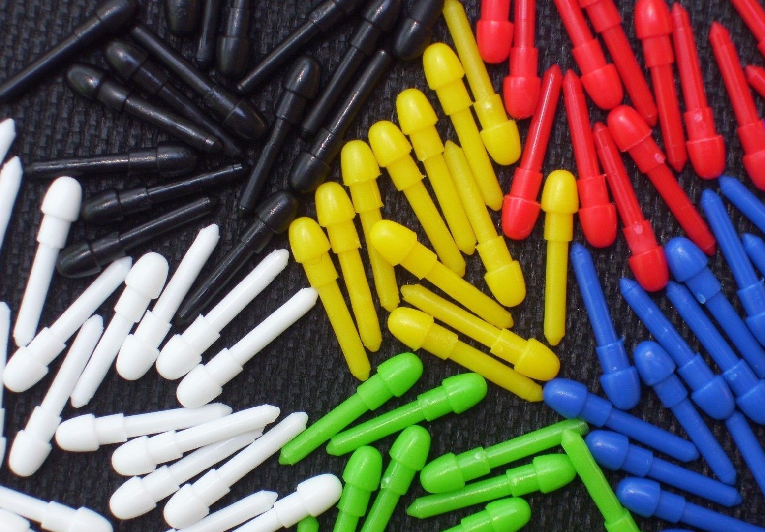 Replacement Game 3/32" Peg Parts Pcs,36 Pieces,Yellow,White,Blue,Red,Black,Green