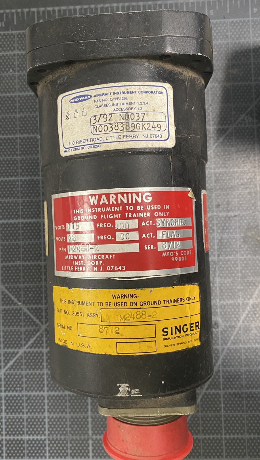 midway aircraft singer altimeter 2488-2 (NOS)
