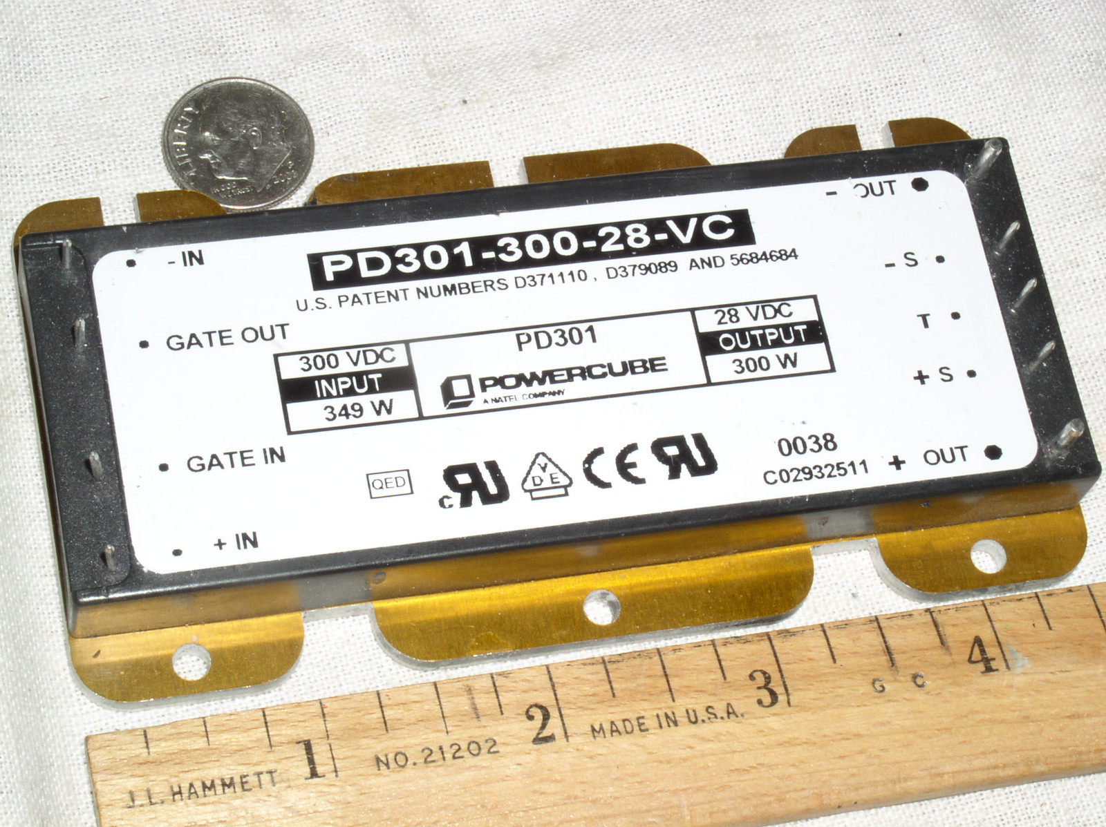 NEW NATEL POWERCUBE PD301-300-28-VC 28V ADJUSTABLE FULL BRICK DC-DC CONVERTER