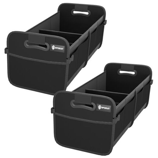 Trunk Organizer for Car - 70L Collapsible Car Trunk Organizer (2 Pack) Black