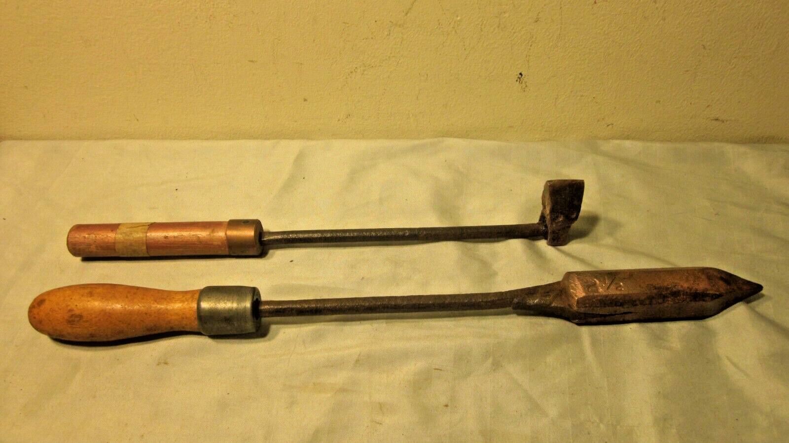 2 Vintage Different Copper Soldering Iron 2 1/2 and Neb