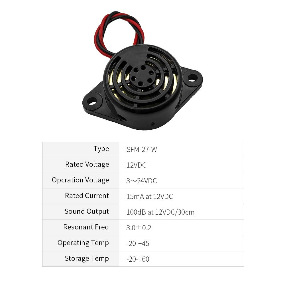 WEICHUANG 3PCS DC 3-24V 90dB Active Piezo Electronic Buzzer Beep Tone black