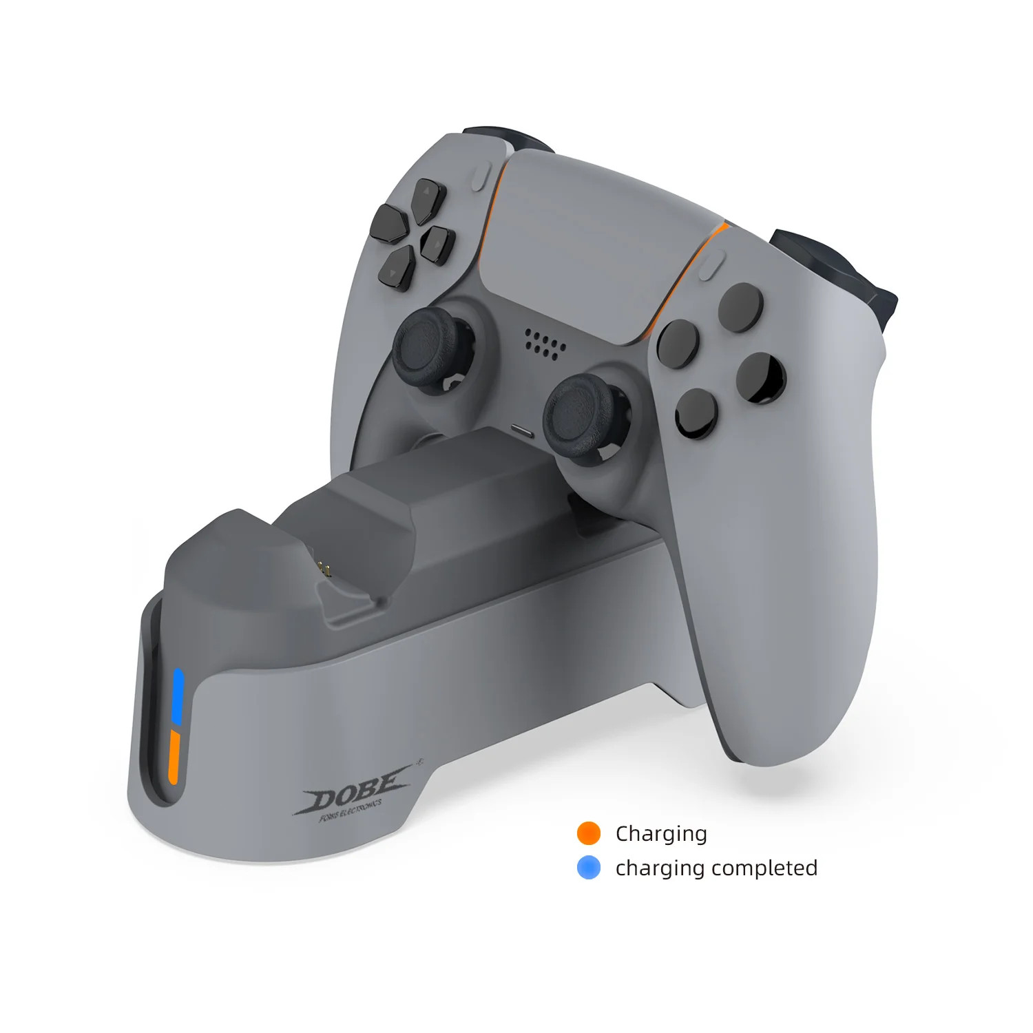 PS5 Dual Controller Charging Dock Fast 30th Anniversary Grey Lighting Stand USA