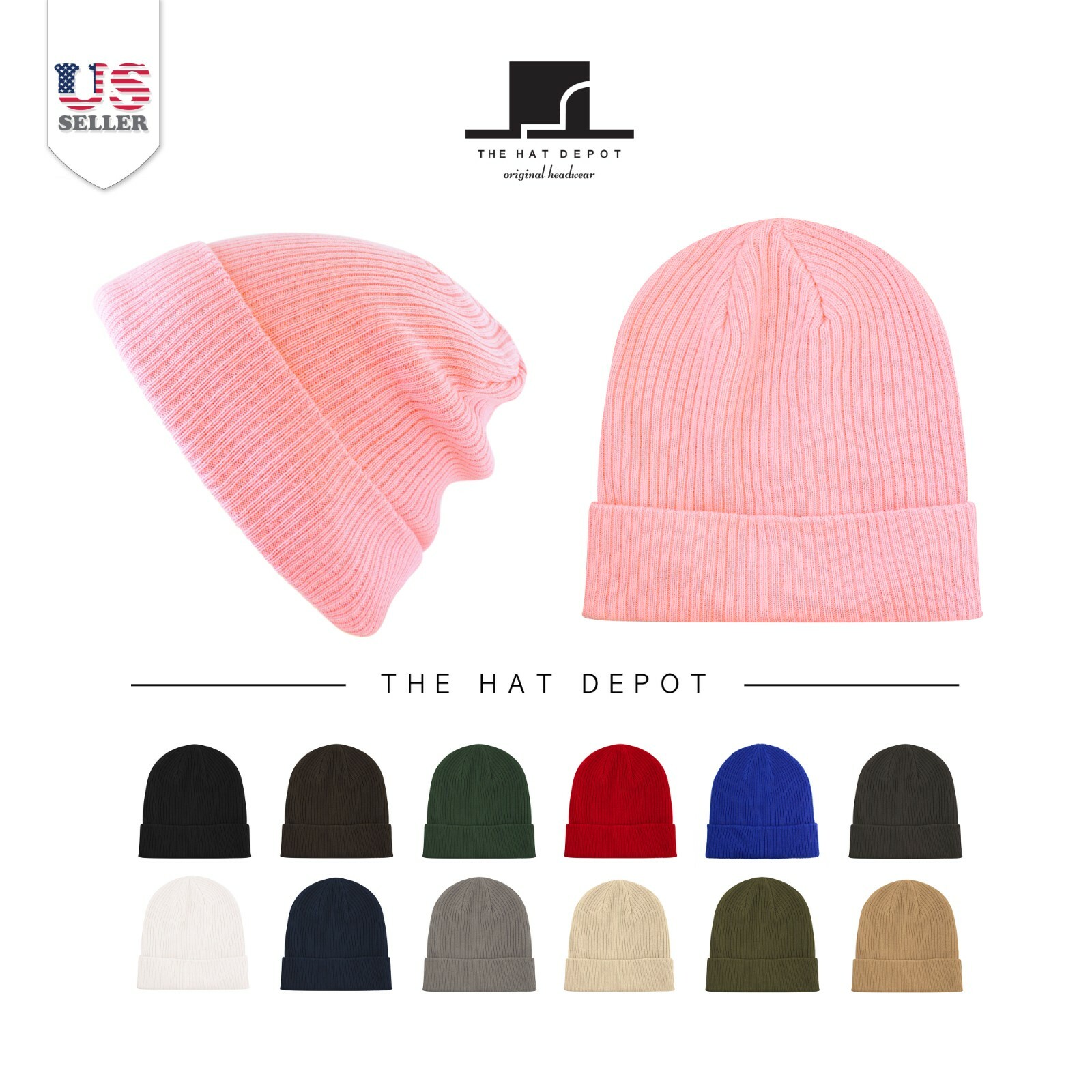 Cotton Beanie Hat - The Hat Depot Soft Cuffed Skull Plain Daily Beanie 3071
