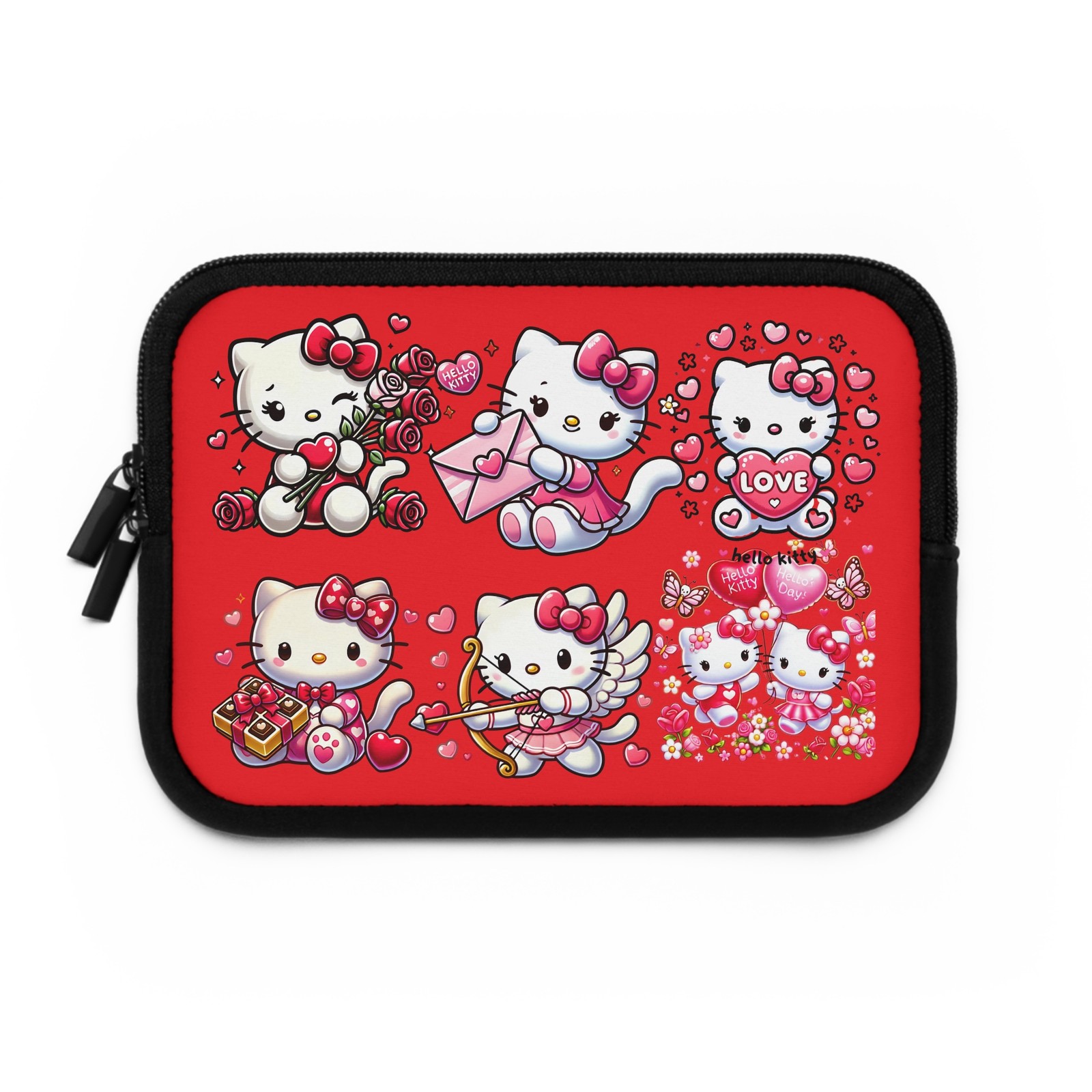 Valentine Kitty Collage Laptop Sleeve | Cute Cat Hearts