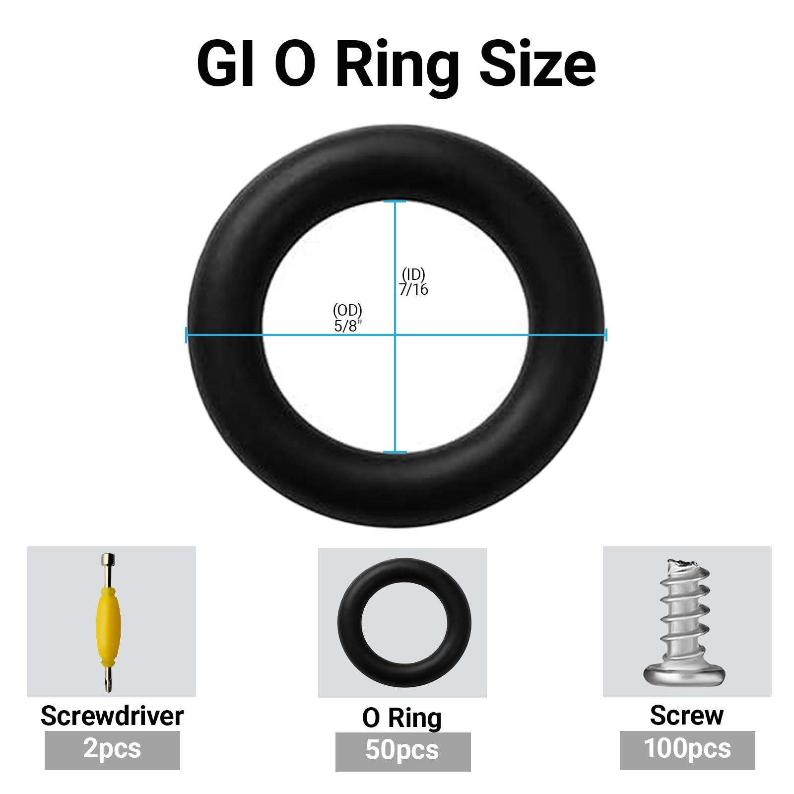 50-Pack GI Joe O-Rings+ 100 Screws + 2