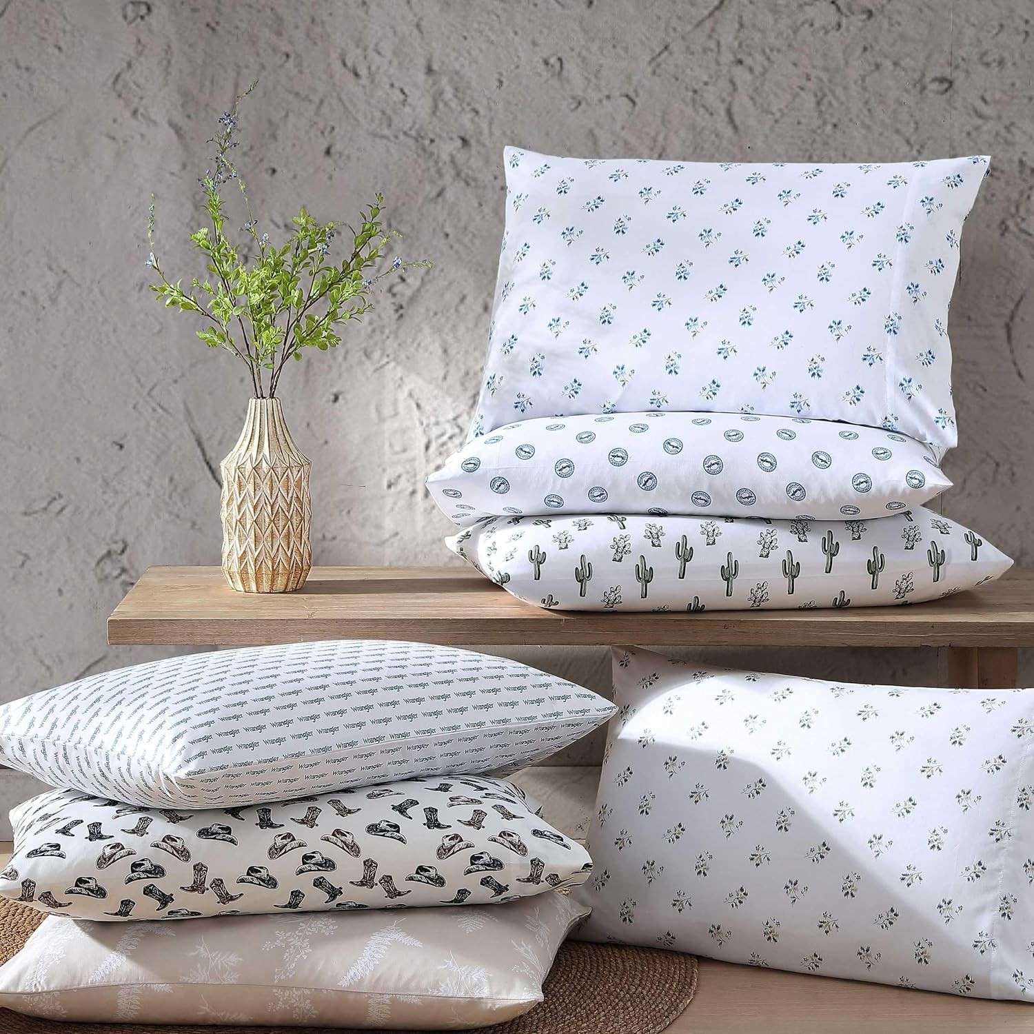 Wrangler - Sheet Set, Breathable & Wrinkle Resistant Full, Foliage Beige