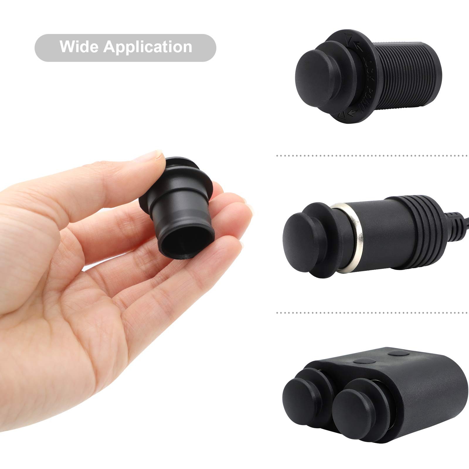 ZHSMS Universal Cigarette Lighter Cover Cap Waterproof Dustproof Black