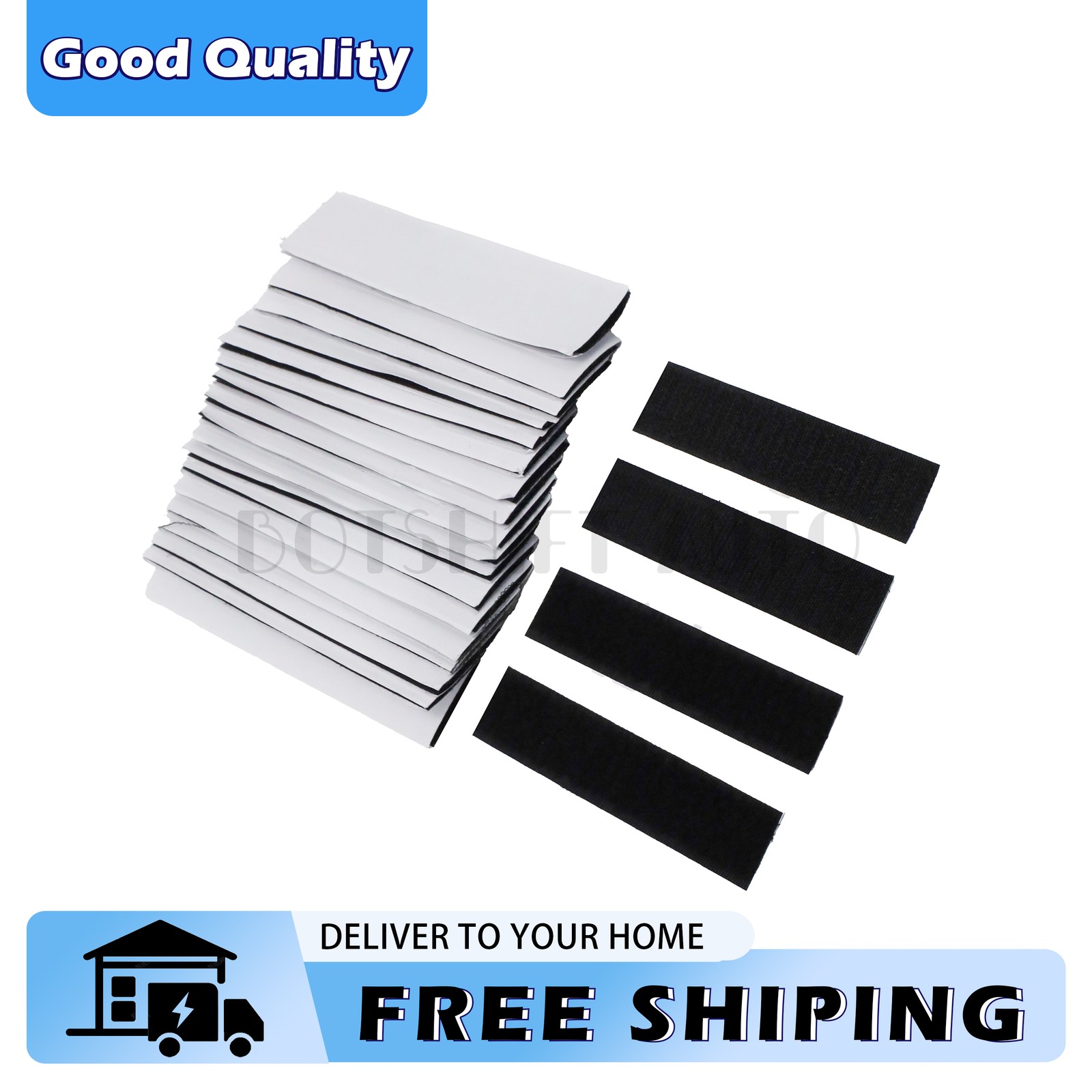 20 Sets HeavyDuty Hook & Loop Adhesive Strips Black Sticky Back Fastener 1x4"