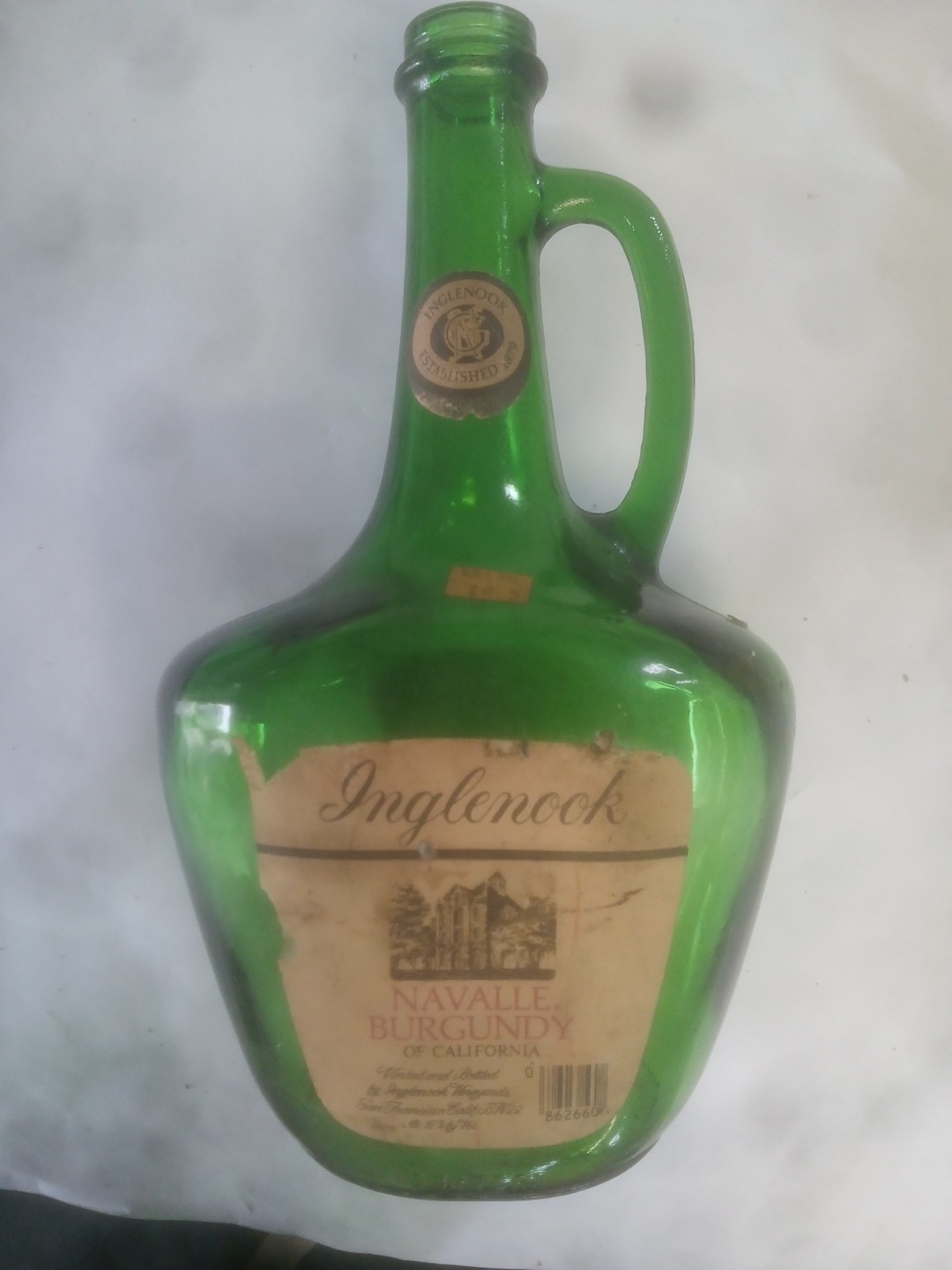 Vintage Inglenook Navalle Burgundy Green Jug