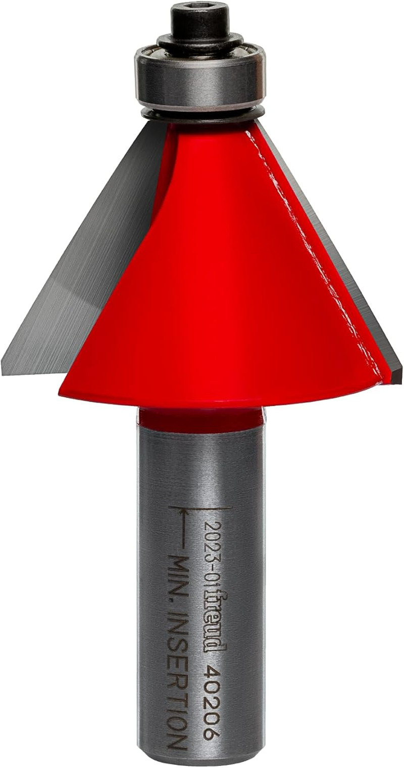 40-206: 1-11/32" (Dia.) Chamfer Bit with 1/2" Shank Red