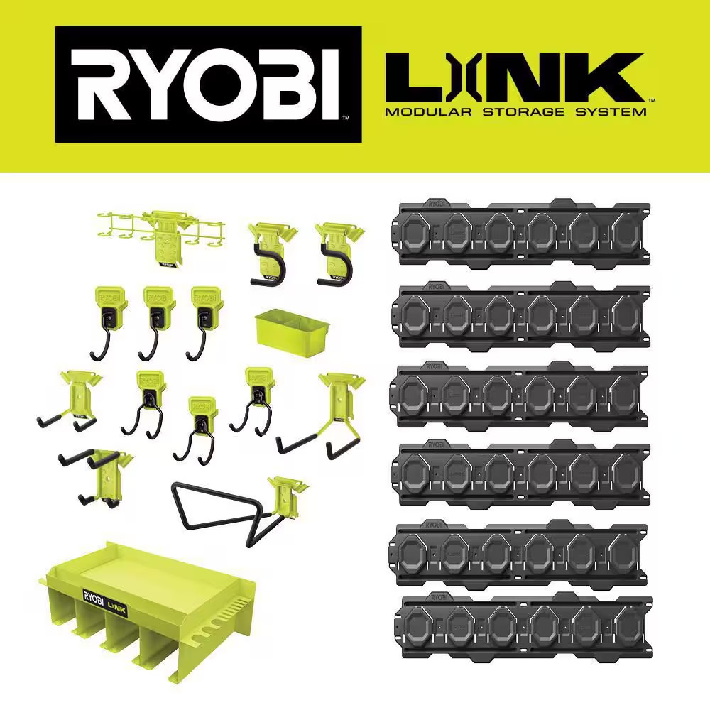 LINK Wall Storage Kit (20-Piece) with LINK Tool Organizer Shelf