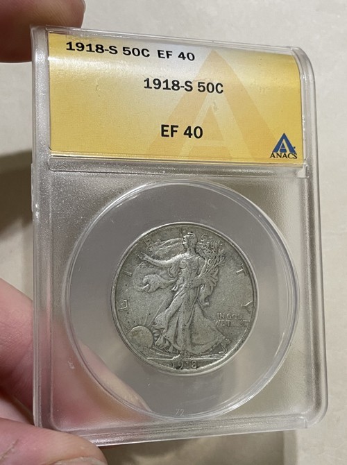 U.S. - 1918-S Silver Walking Liberty Half Dollar (ANACS EF 40)