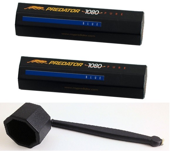 One(1) Octagon Pocket Chalker & Two(2) Tubes of Predator 1080 Chalk = 10 Pieces!