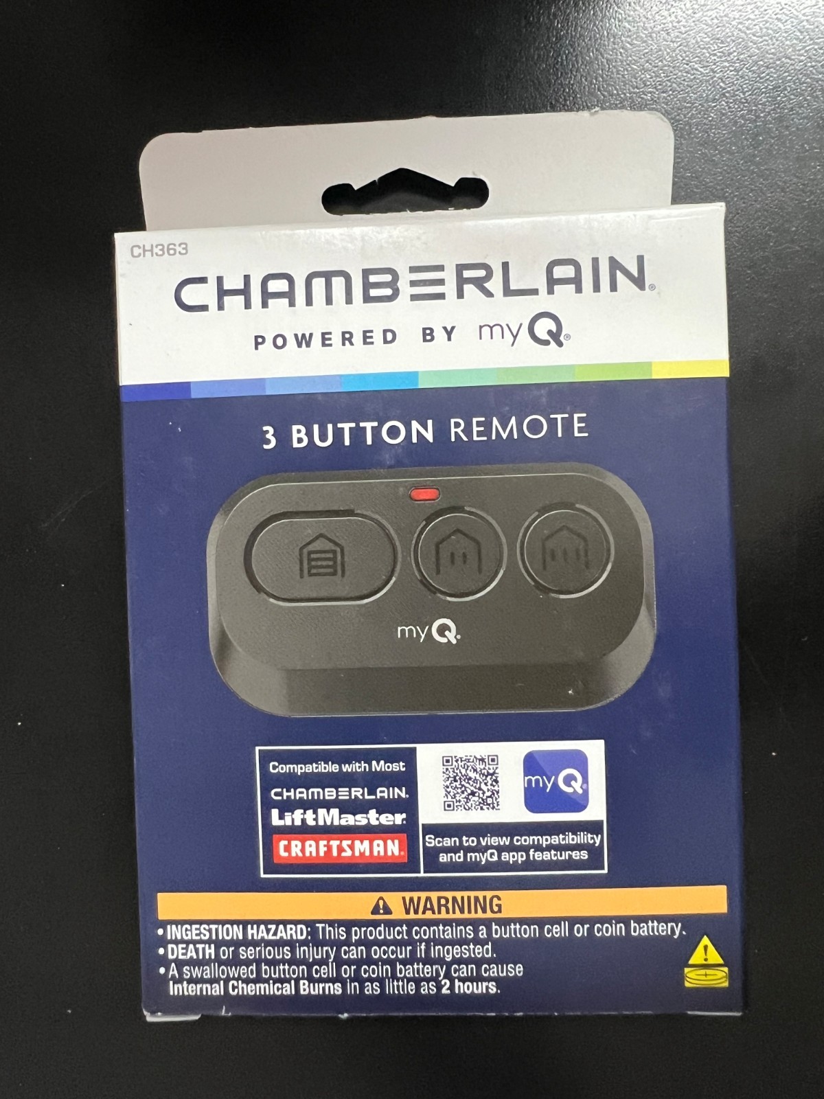 Chamberlain myQ 3-Button Garage Door Opener Remote Control 6474