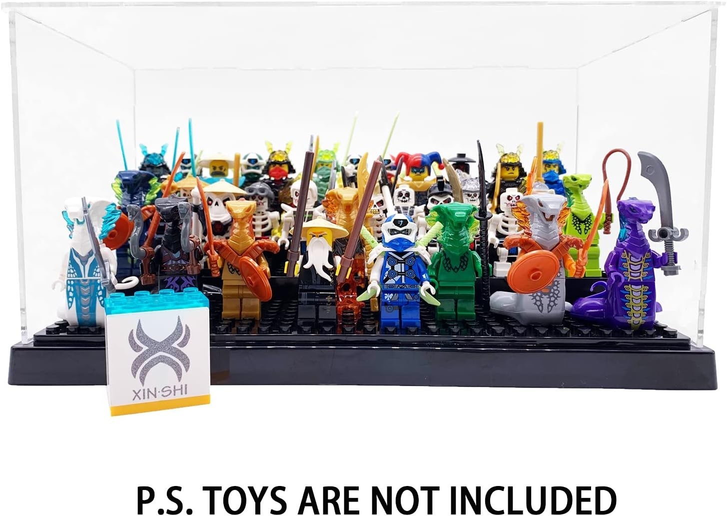 Display Case for Minifigure Action Figures Blocks, Display Box Storage for Lego