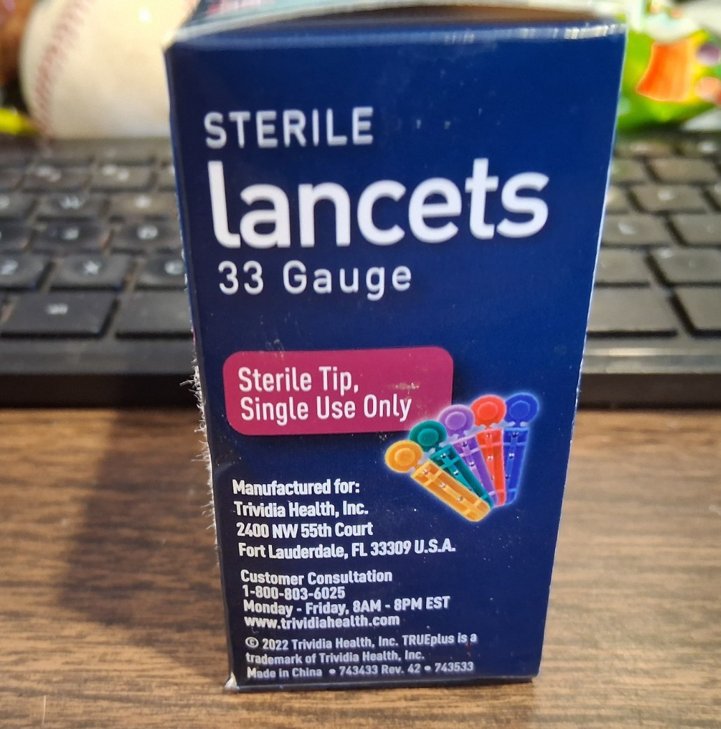 TruePlus Sterile Lancets 33 Gauge 100 Lancets (2 Pack)