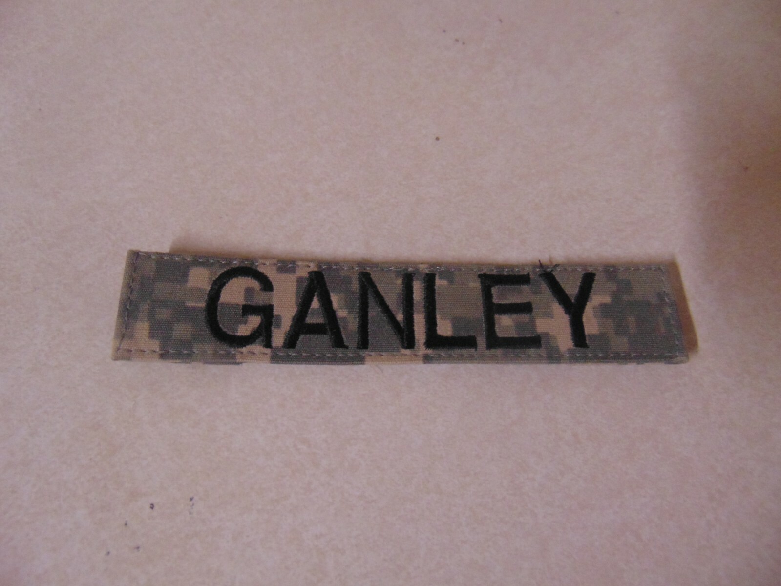 MILITARY US ARMY PATCH FOR ACUS DIGITAL HOOK LOOP BACK NAME TAPE GANLEY