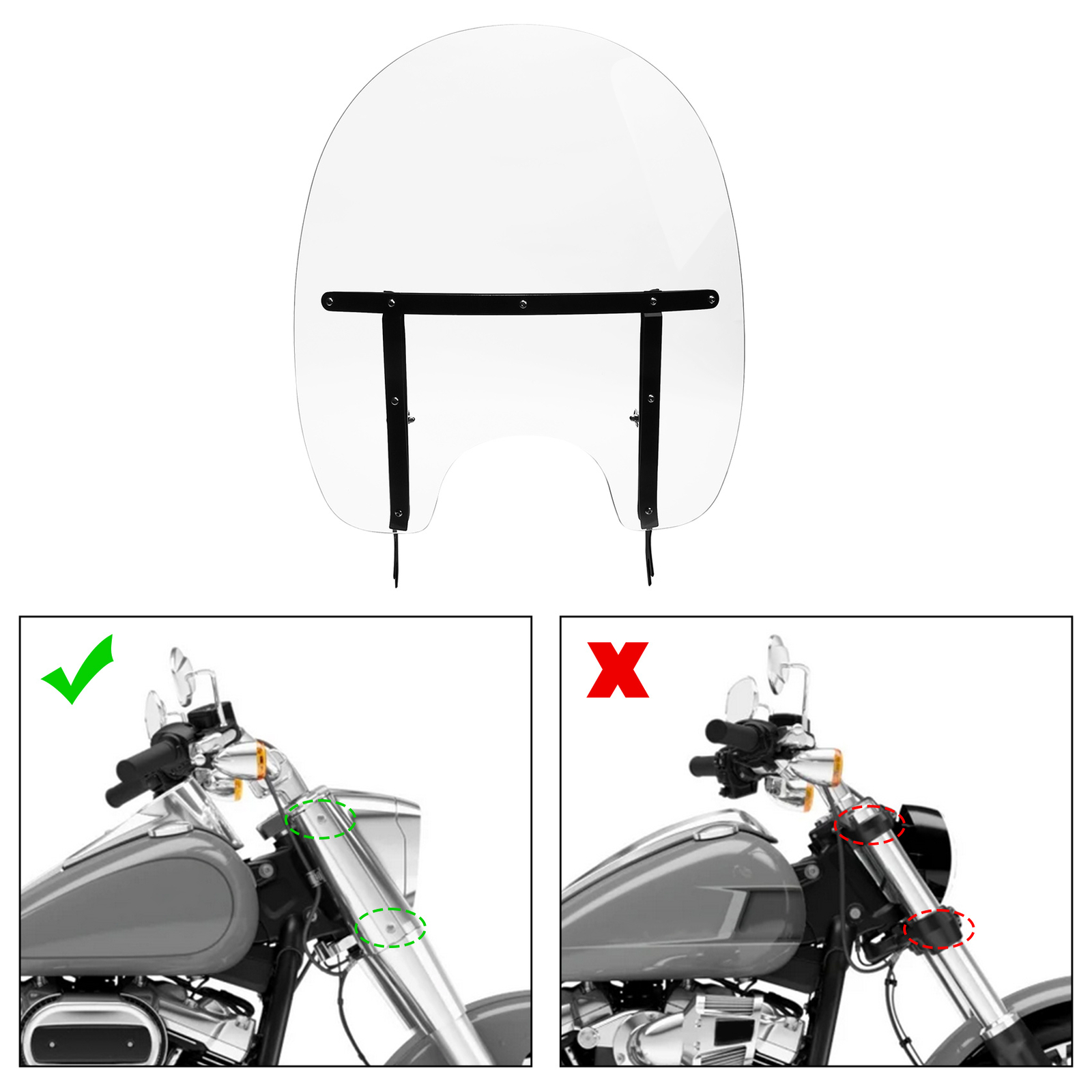 Windscreen Windshield Fit For Harley Softail Heritage Softail Classic 2000-2017