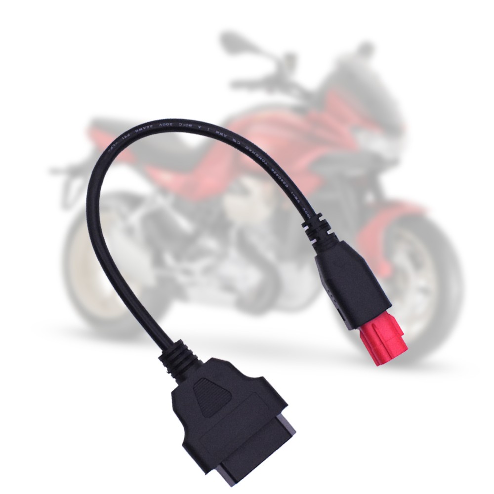 For Motorcycle 6Pin Euro5 OBD Adapter KTM Piaggio Vespa ECU Diagnostic Plug Cabl