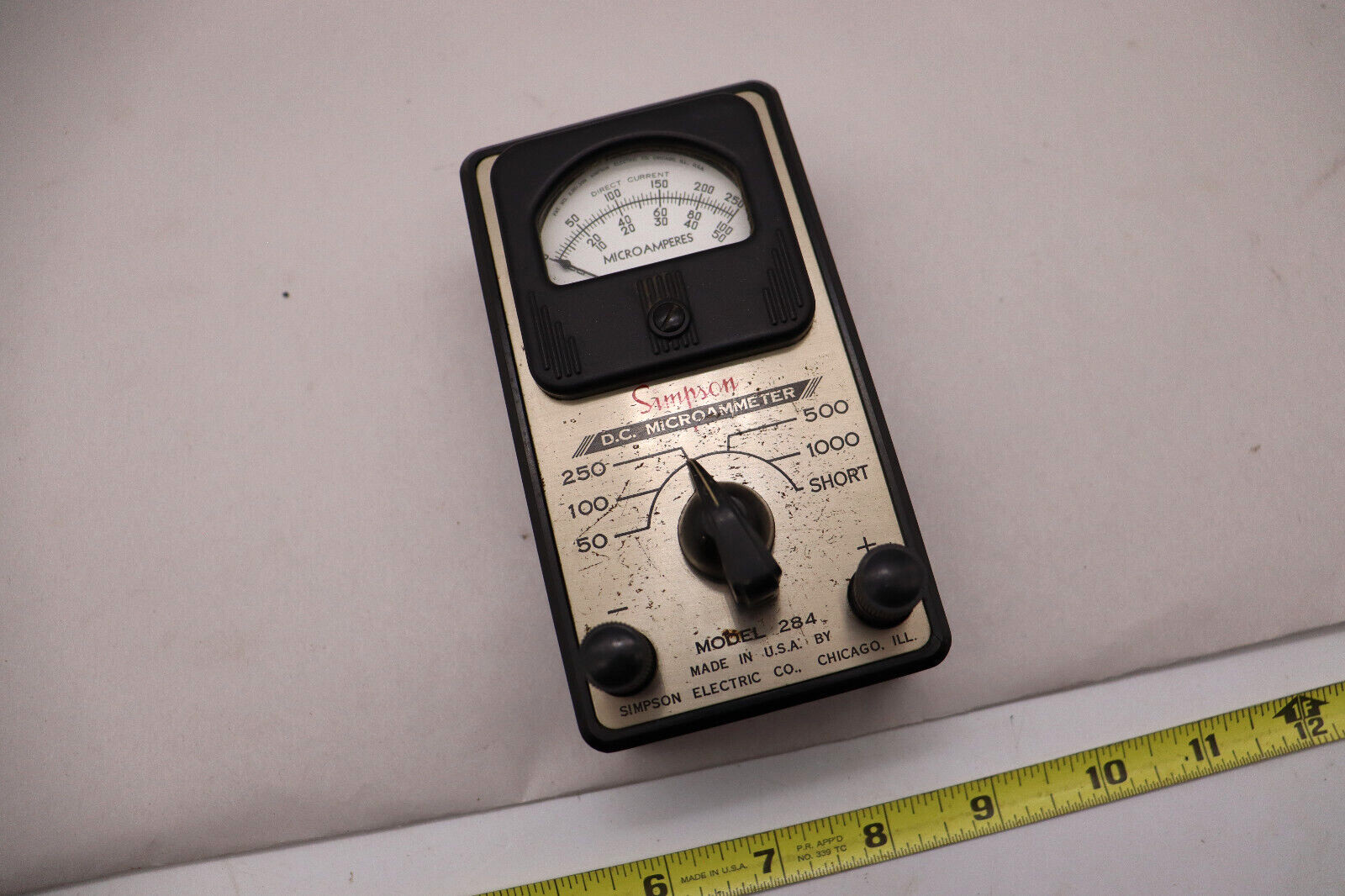 Simpson 284 Microammeter small unit free ship USA Untested