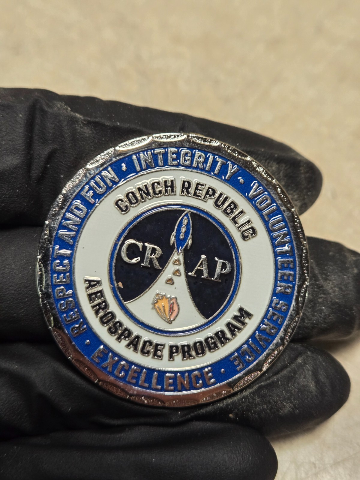 RARE Conch Republic Aerospace Program Challenge coin CR-AP