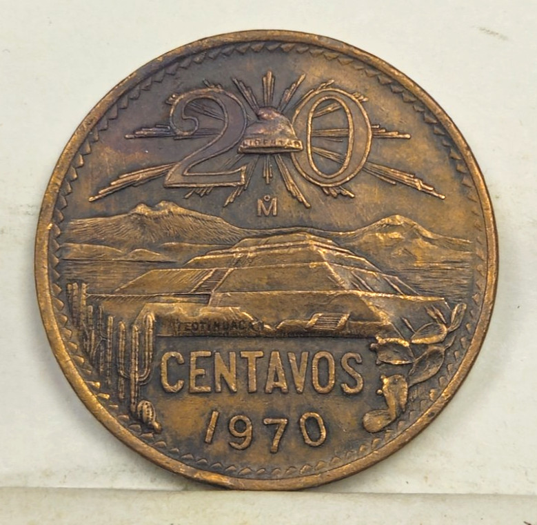 1970 Mexico 20 Centavos BN