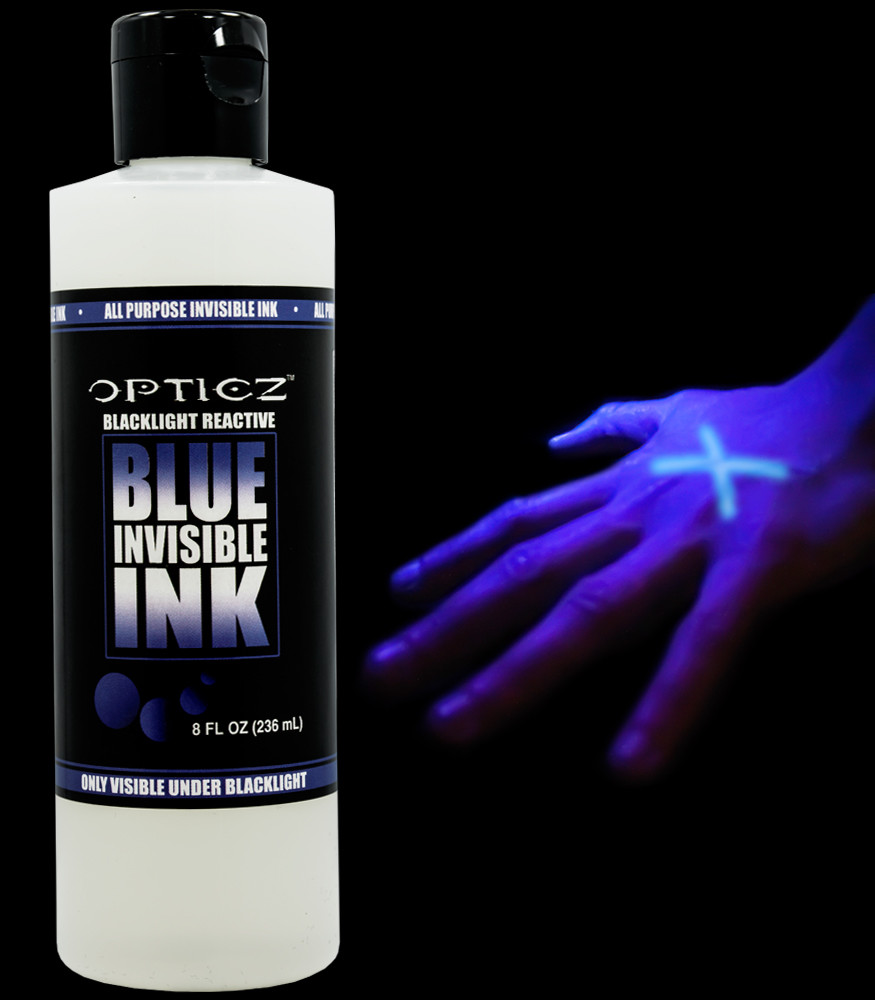 Opticz 8 Ounce All Purpose Invisible Blue UV Blacklight Reactive Ink