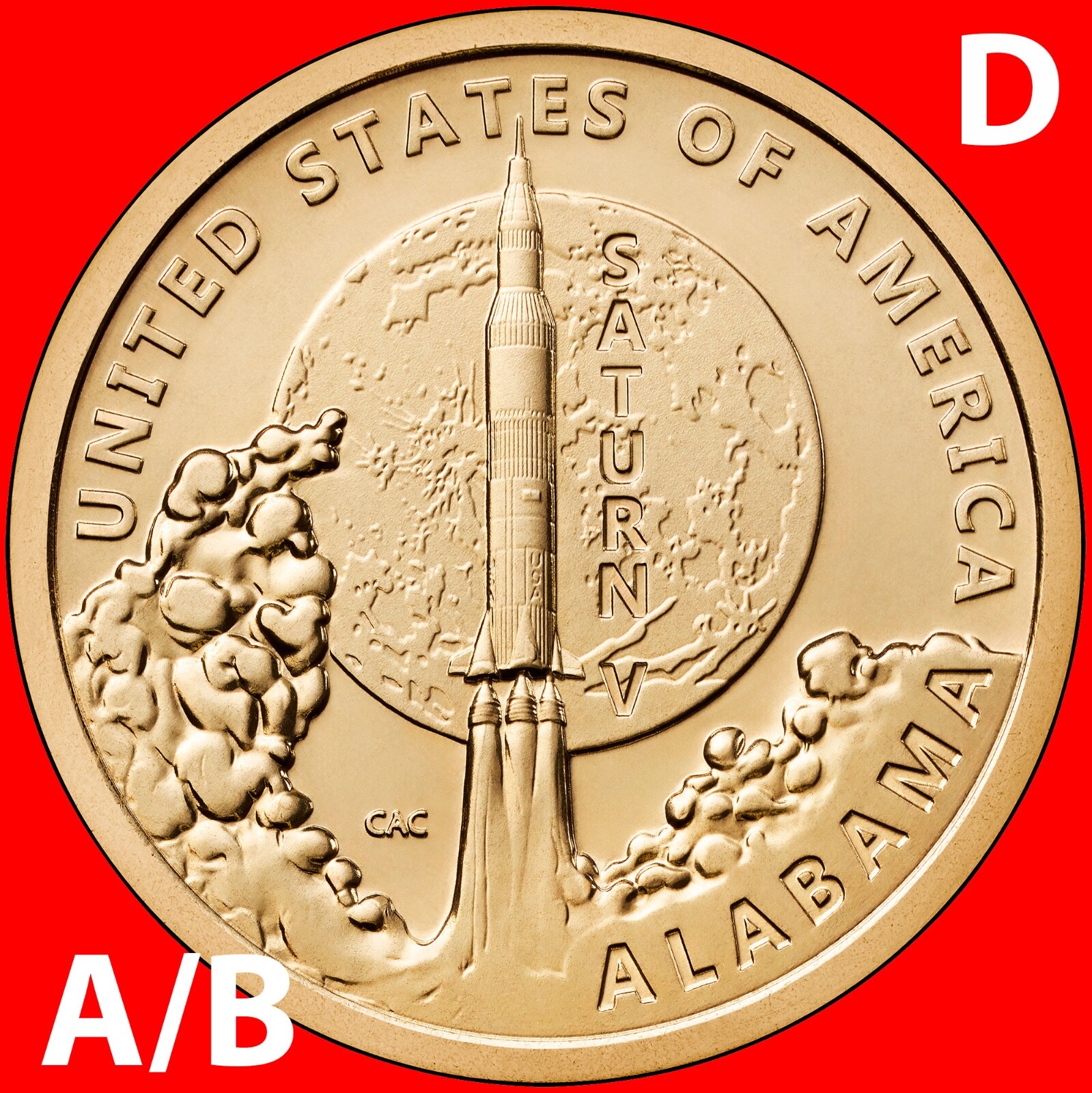 2024 D A&B ALABAMA (AL) SATURN V ROCKET INNOVATION TWO UNCIRCULATED DOLLAR COIN