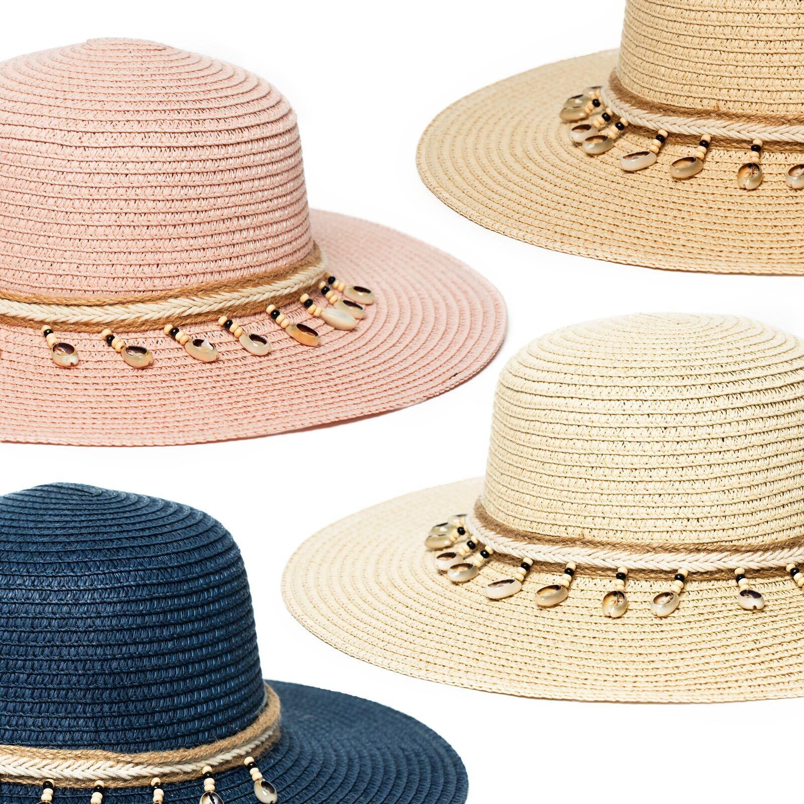 Summer Hat Sun Protection Holiday Fashion Straw Hat Shell Pendant Ladies 5 Colours