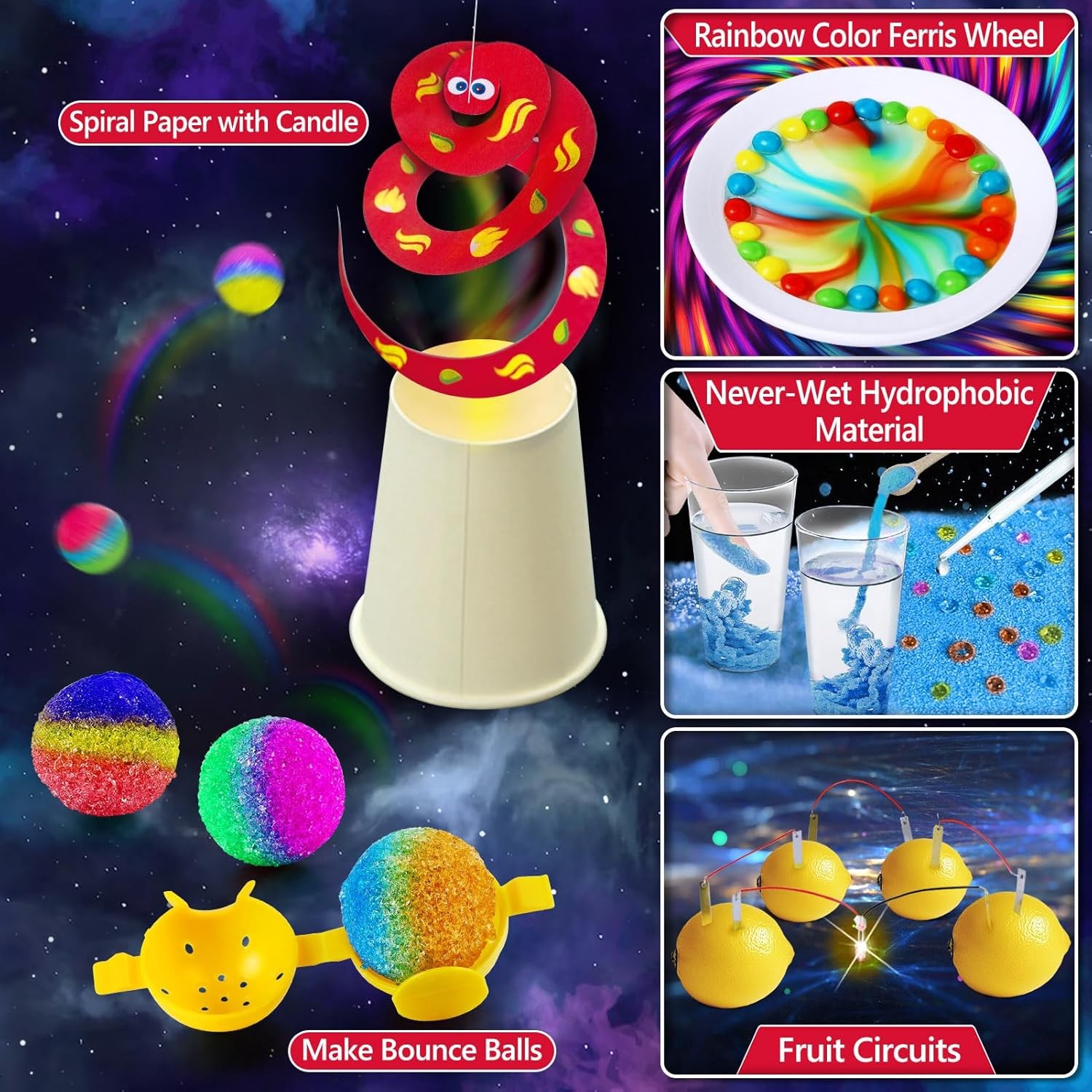 Kids 210 Lab Experiments Kit - Scientist Lab Coat Costume Dress Up Role Play