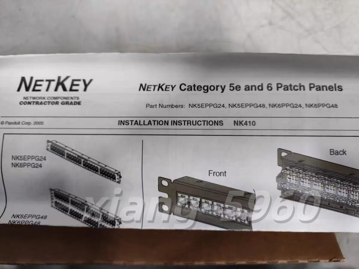 Panduit NK5EPPG24 Punchdown Patch Panel Category 5E, Flat, 24 Port, 1RU