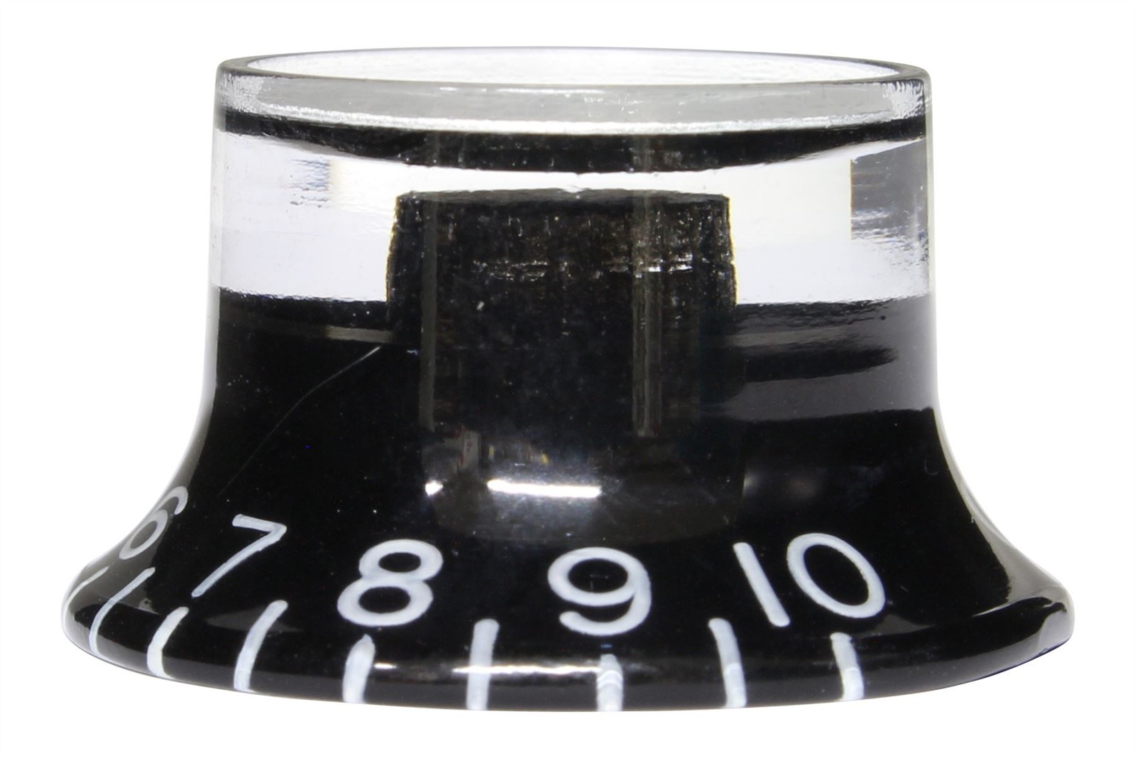 Bell Hat Knobs Black Silver Reflector for Gibson USA 4pk