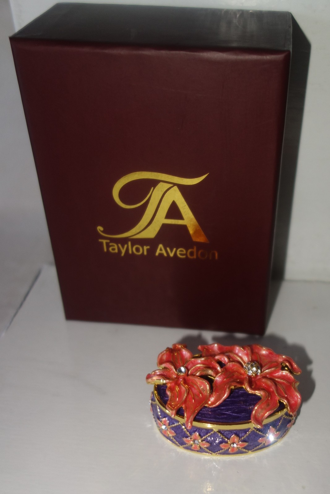 Taylor Avedon Collectible trinket box purple authentic new + box $140